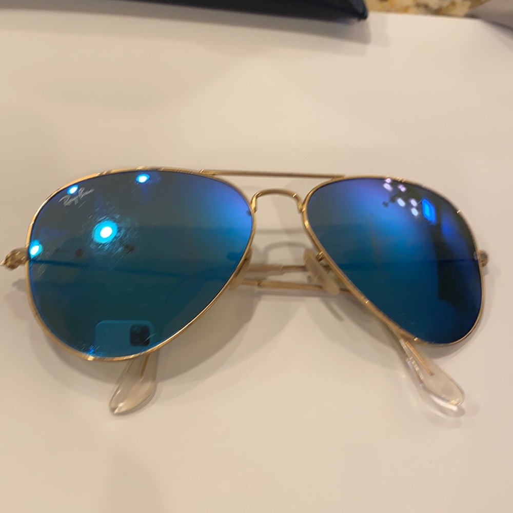 Blue aviator sunglasses